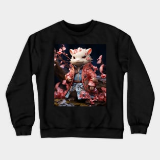 Kawaii Japanese Style Samurai axolotl Anime Crewneck Sweatshirt